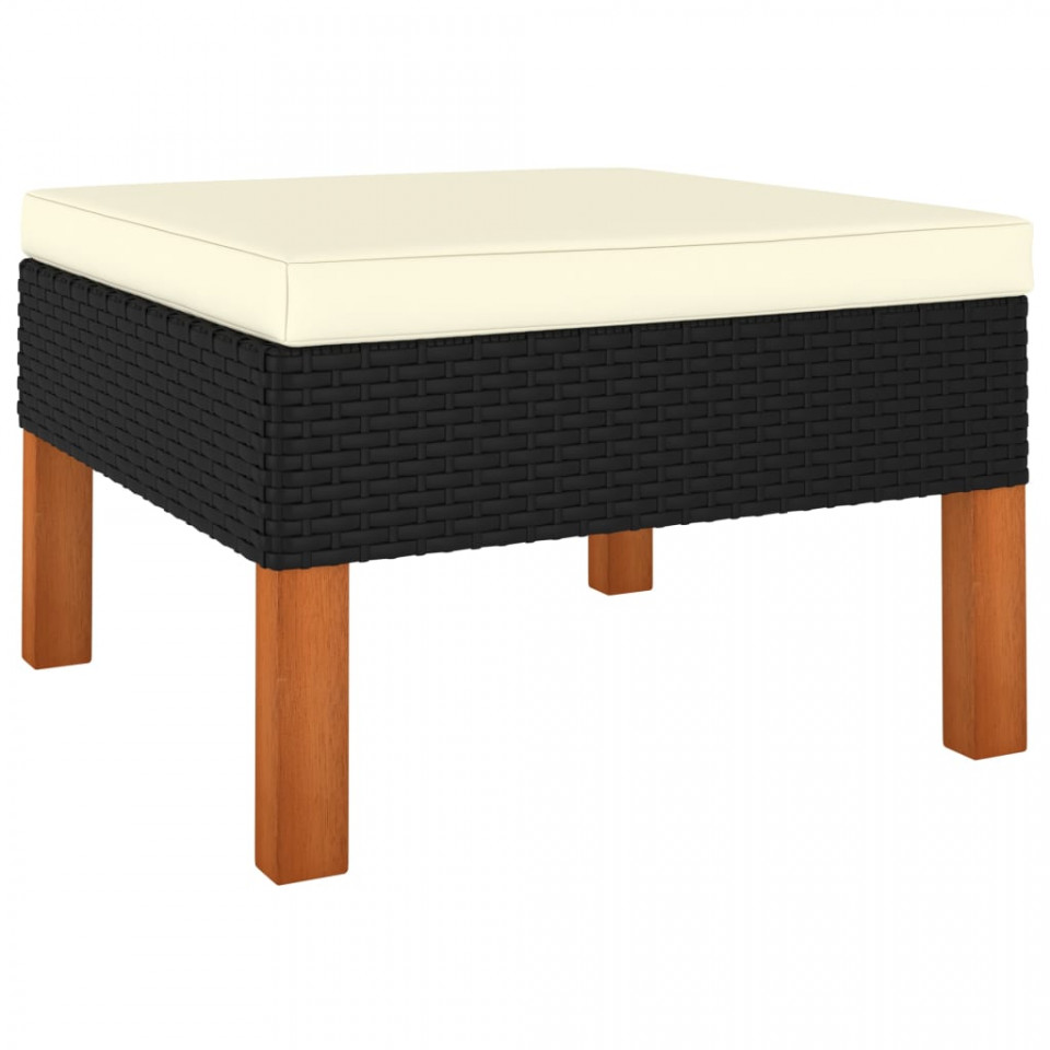 Set mobilier grădină, 3 piese, poliratan & lemn masiv eucalipt - 2 | YEO