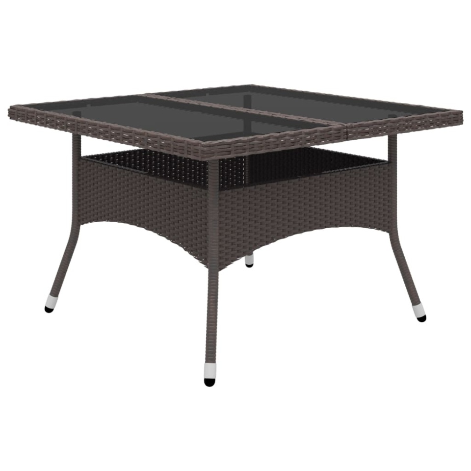 Set mobilier grădină, 9 piese, maro, poliratan și sticlă - 2 | YEO