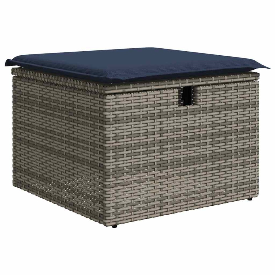 Set mobilier grădină cu perne, 6 piese, gri, poliratan - 3 | YEO