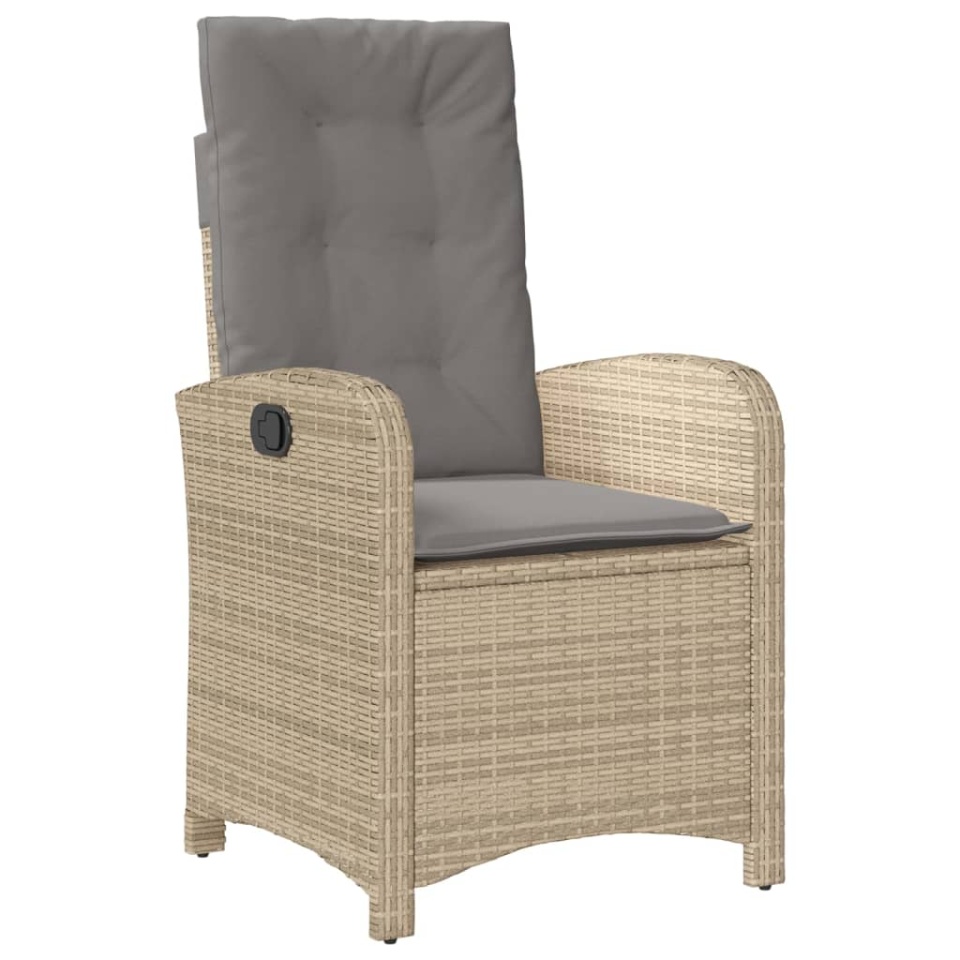 Set mobilier pentru grădină, 5 piese, cu perne, bej, poliratan - 3 | YEO