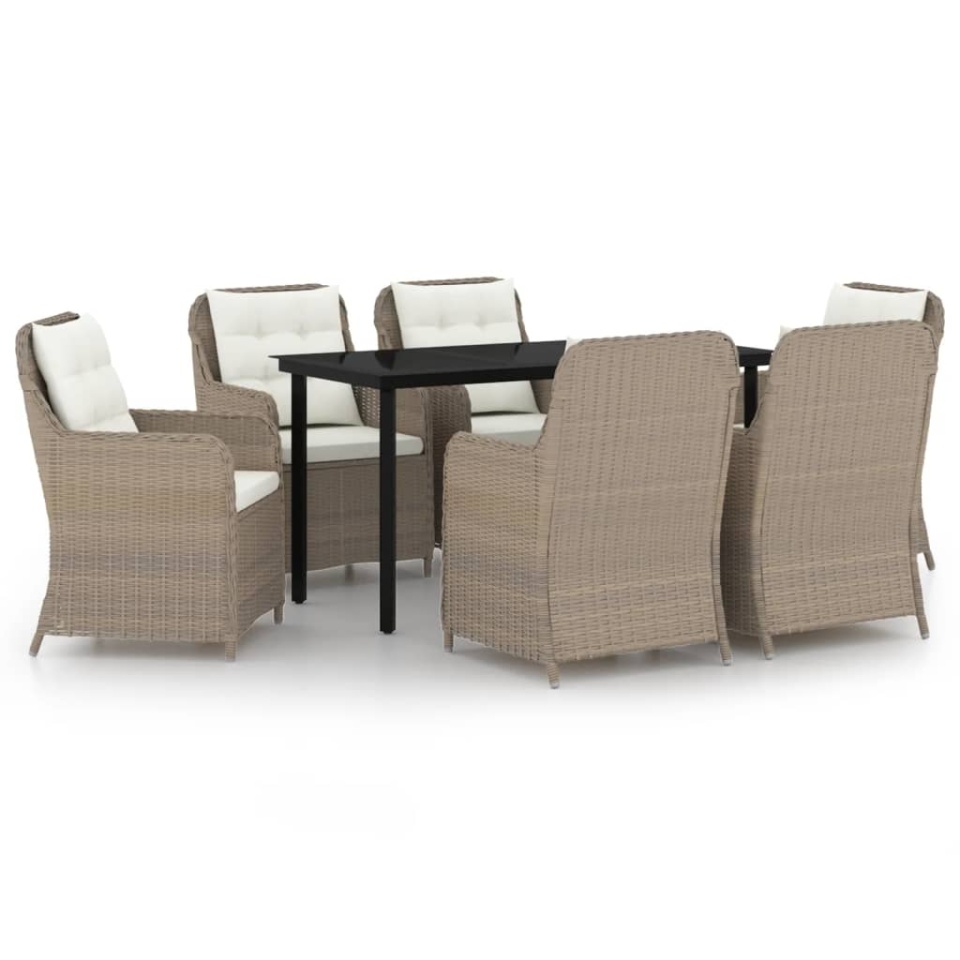 Set mobilier pentru grădină, 7 piese, maro - 1 | YEO