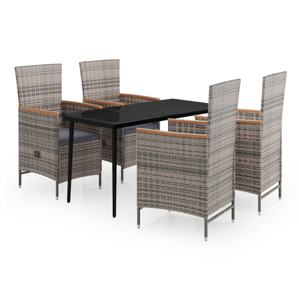 Set mobilier pentru grădină cu perne, 5 piese, gri - 1 | YEO