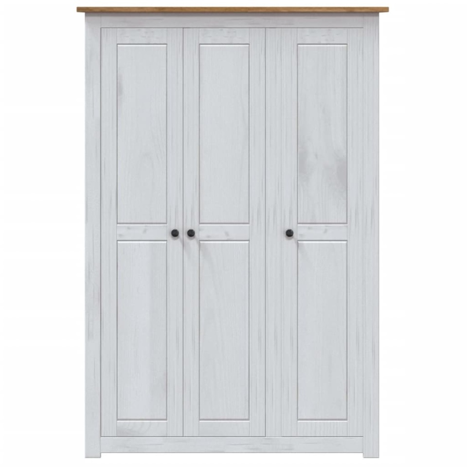 Șifonier cu 3 uși, alb, 118 x 50 x 171,5 cm, pin gama Panama - 3 | YEO
