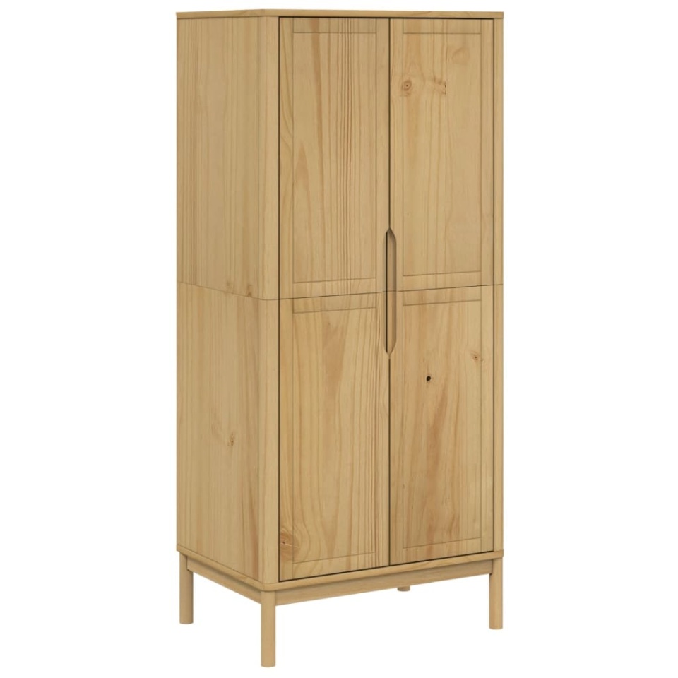 Șifonier FLORO, maro ceruit, 77x53x171 cm, lemn masiv pin - 1 | YEO
