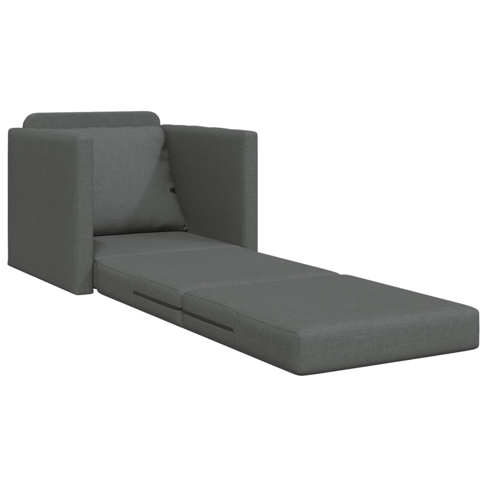 Sofa Pat 2 în 1 Gri Închis 74x77x81 cm Ţesătură - 3 | YEO
