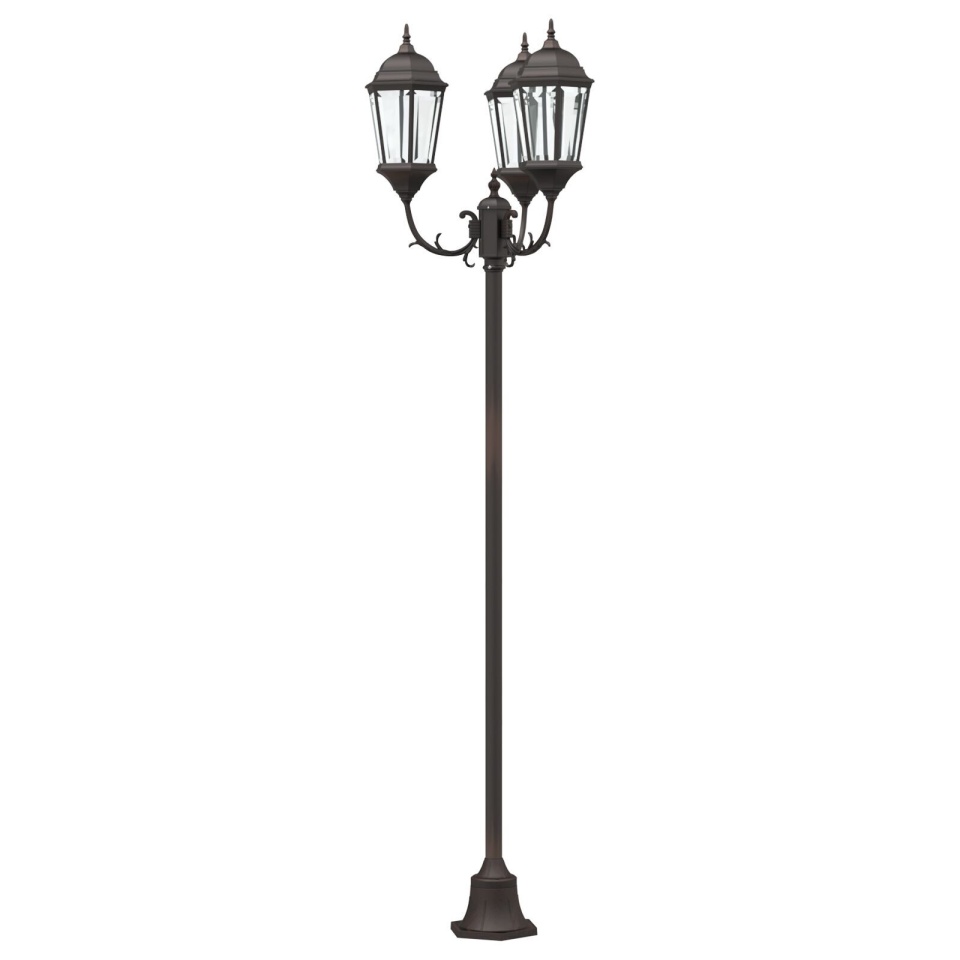 Stâlp de iluminat pentru grădină 3-lămpi E27 Bronz 220 cm Aluminiu - 3 | YEO