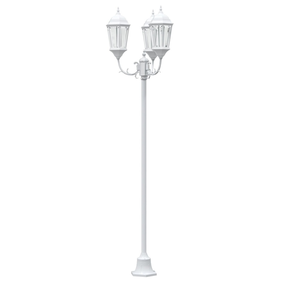 Stâlp de iluminat pentru grădină cu 3 lămpi E27 Alb 220 cm Aluminium - 3 | YEO