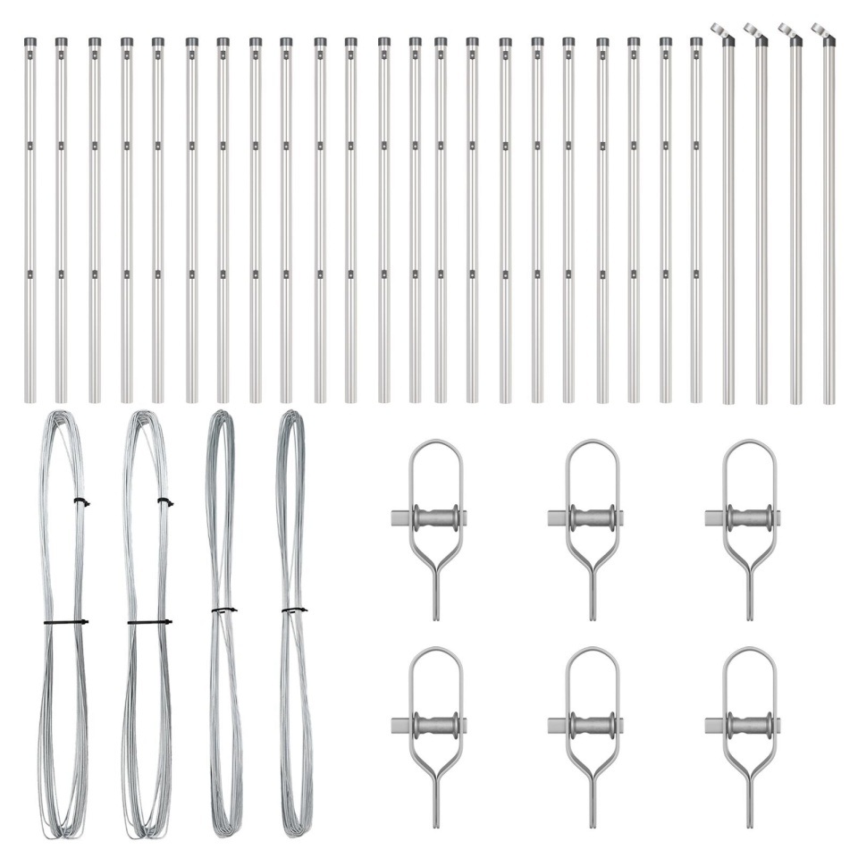 Stâlpi de gard. 26 buc., Ø32 mm, 120 cm, oțel zincat - 1 | YEO