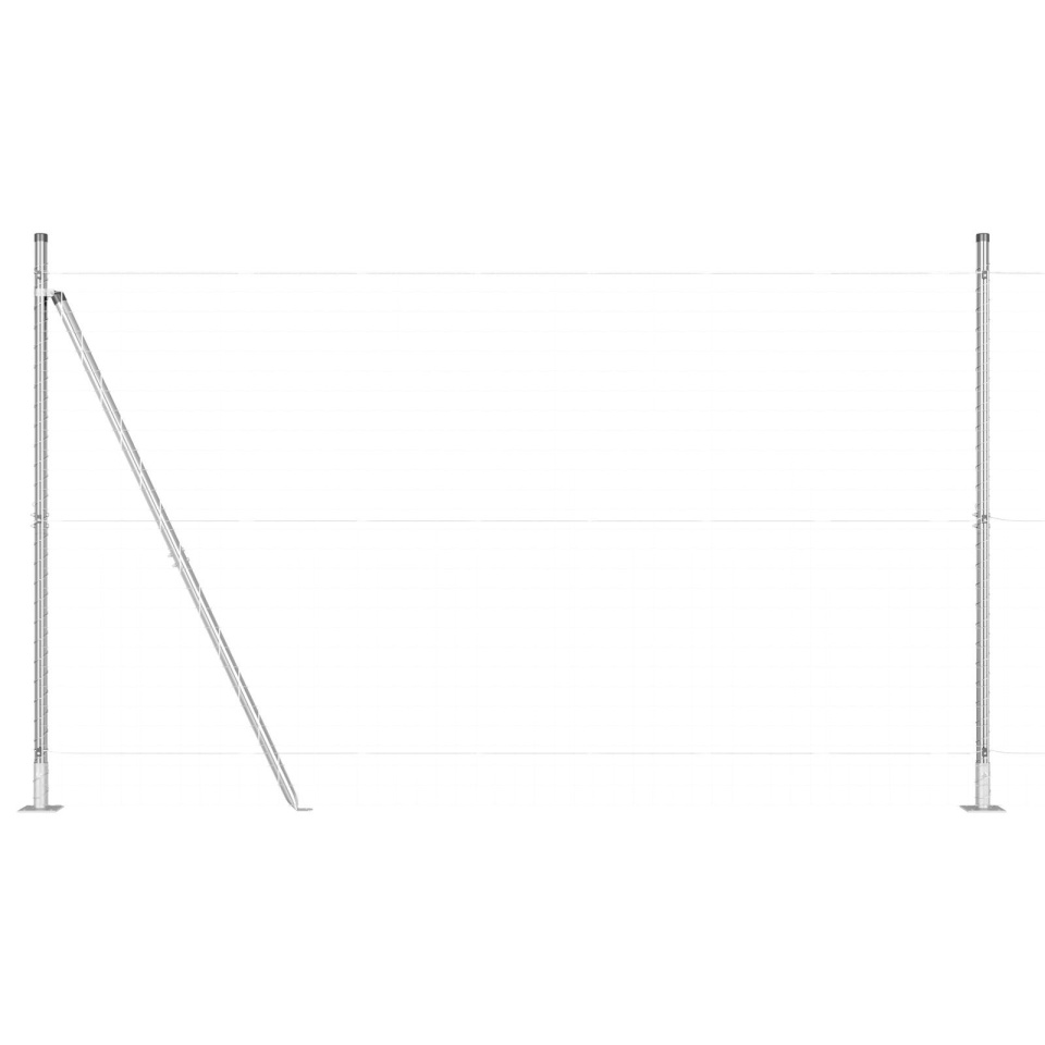 Stâlpi de gard cu plăci de bază 13 buc Ø32mm 88,5cm Oțel galvanizat - 3 | YEO