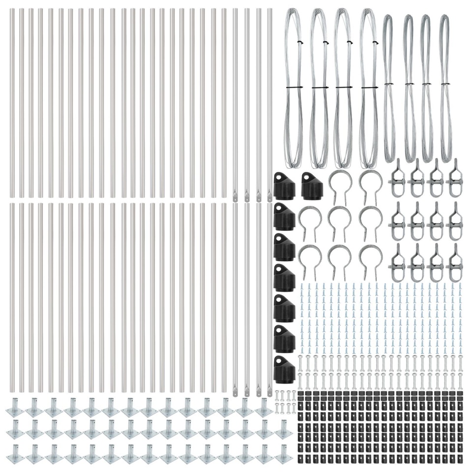 Stâlpi de gard cu plăci de bază 52 buc Ø32mm 110cm Oțel galvanizat - 3 | YEO