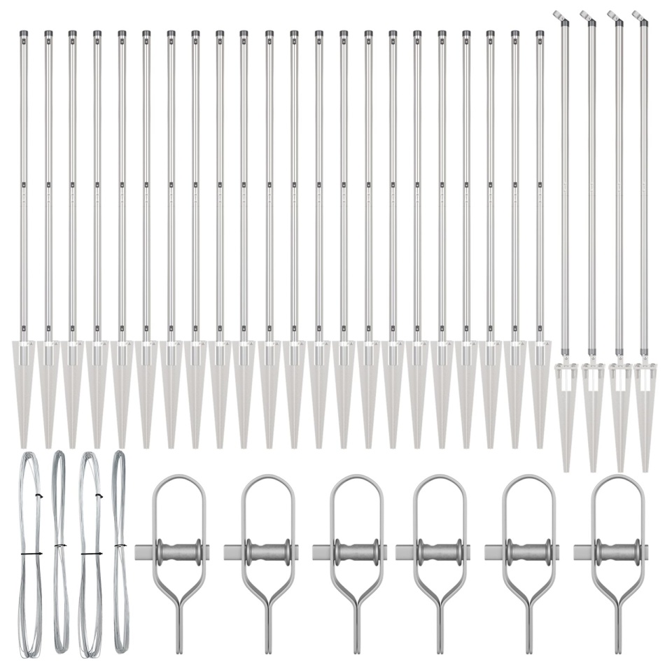Stâlpi de Gard cu Spike 26 buc Ø32 mm 170 cm Oțel Galvanizat - 1 | YEO