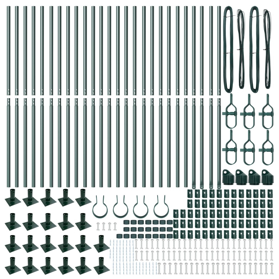 Stâlpi Gard Set de 52 Verde Oțel 3.2 x 3.2 x 88.5 cm Durabil - 3 | YEO