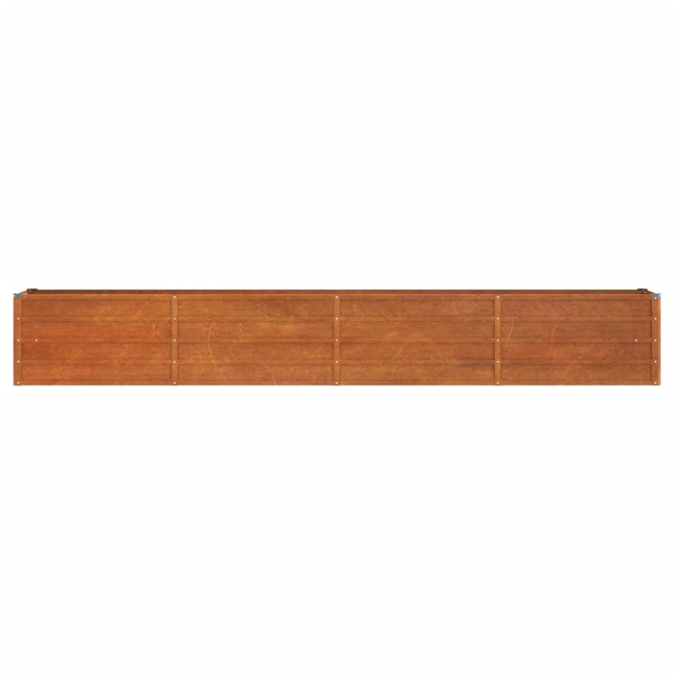 Strat înălțat de grădină, ruginiu, 320x40x45 cm, oțel corten - 3 | YEO