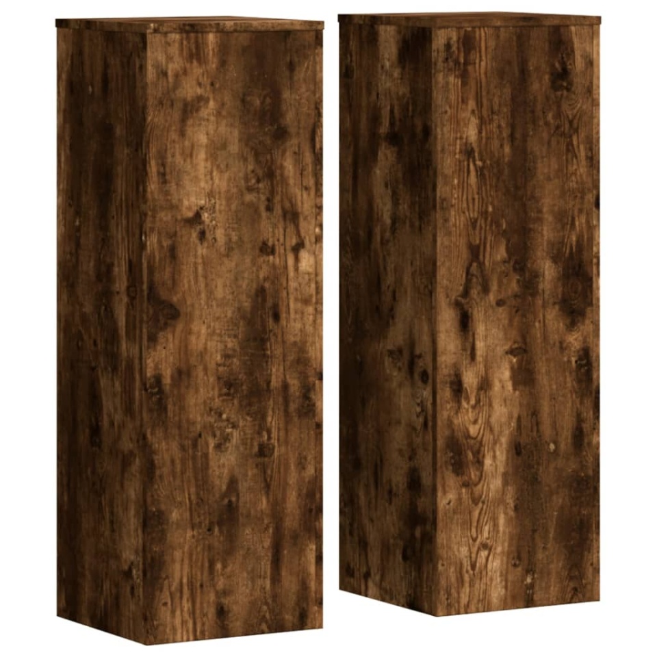 Suporturi de plante 2 buc. stejar fumuriu 33x33x100 cm lemn - 1 | YEO