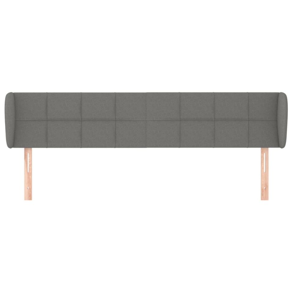Tăblie de pat cu aripioare gri închis 163x23x78/88 cm textil - 2 | YEO