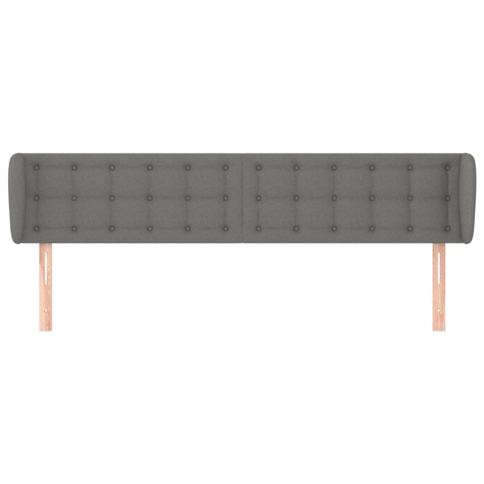 Tăblie de pat cu aripioare gri închis 163x23x78/88 cm textil - 2 | YEO