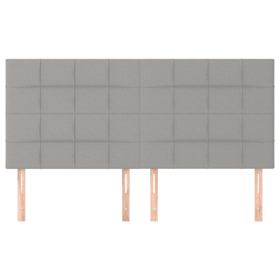 Tăblii de pat, 4 buc, gri deschis, 90x5x78/88 cm, textil - 2 | YEO