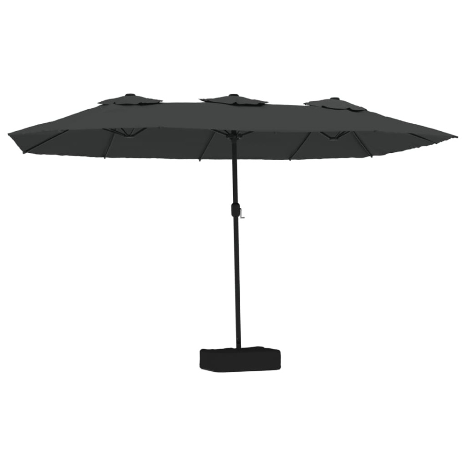 Umbrelă de grădină cu două capete cu LED, antracit, 449x245 cm - 1 | YEO