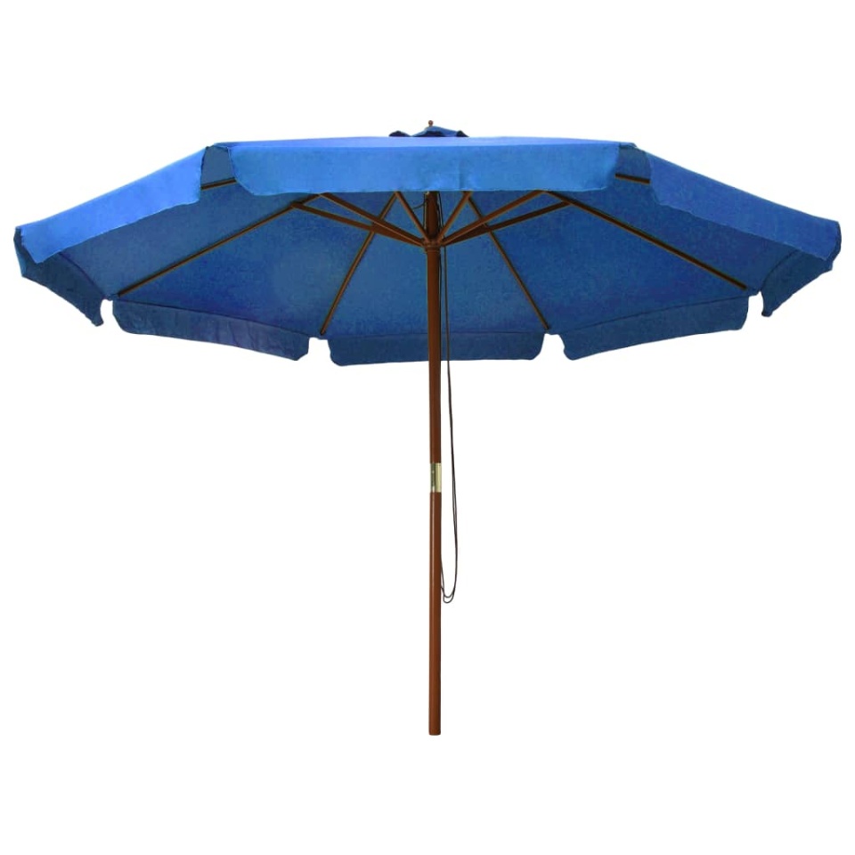 Umbrelă de soare de exterior, stâlp lemn, azuriu, 330 cm - 1 | YEO