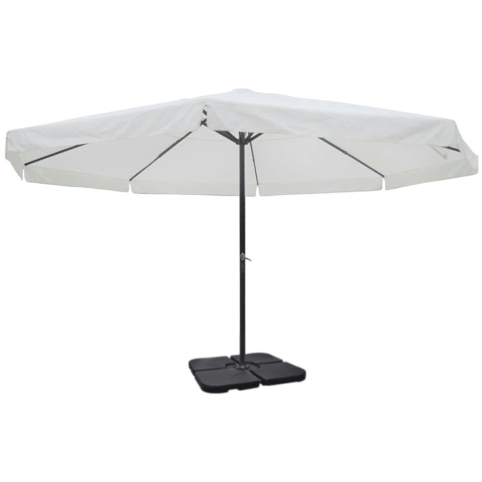 Umbrelă de soare de grădină din aluminiu cu bază portabilă, alb - 1 | YEO