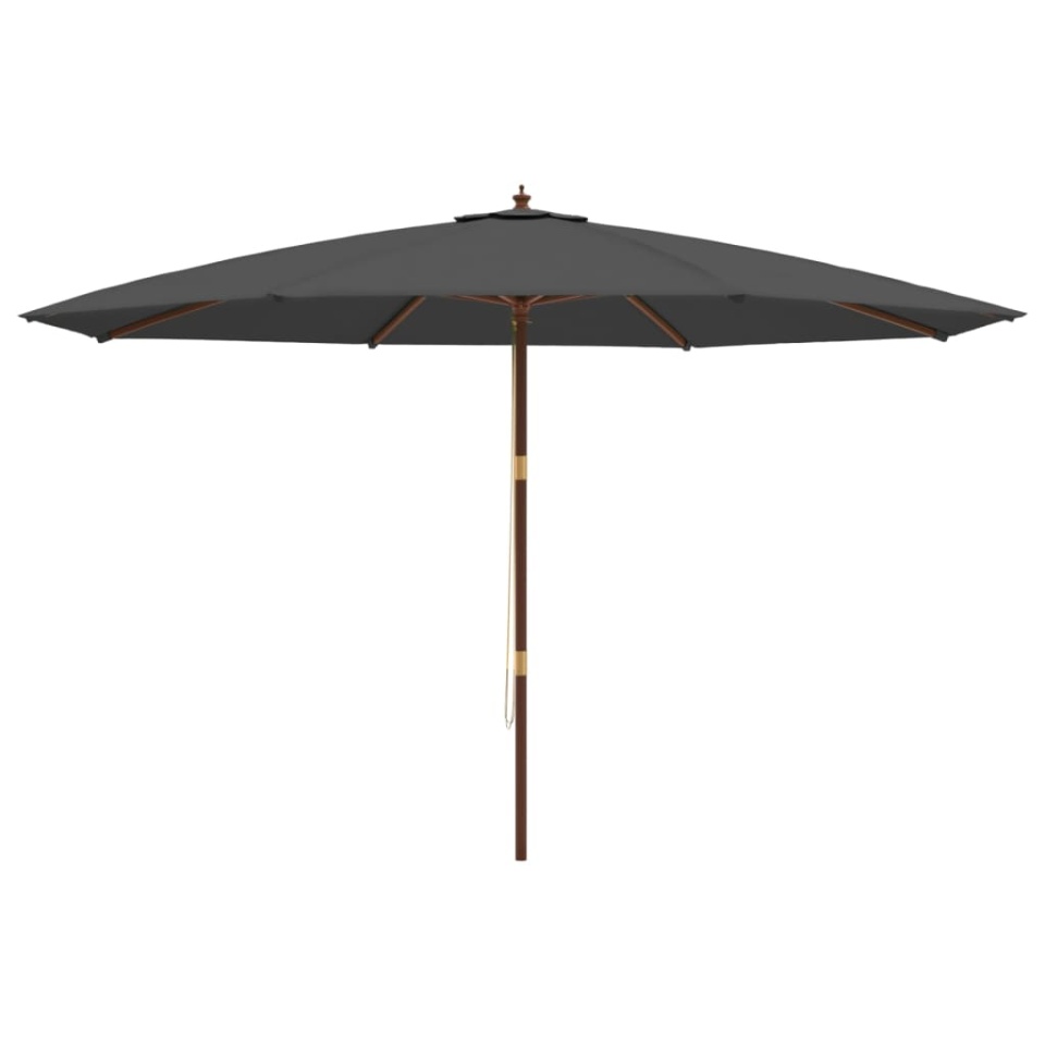 Umbrelă de soare de grădină stâlp din lemn, antracit 400x273 cm - 3 | YEO