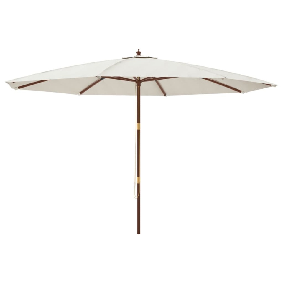 Umbrelă de soare de grădină stâlp din lemn, nisipiu, 400x273 cm - 1 | YEO