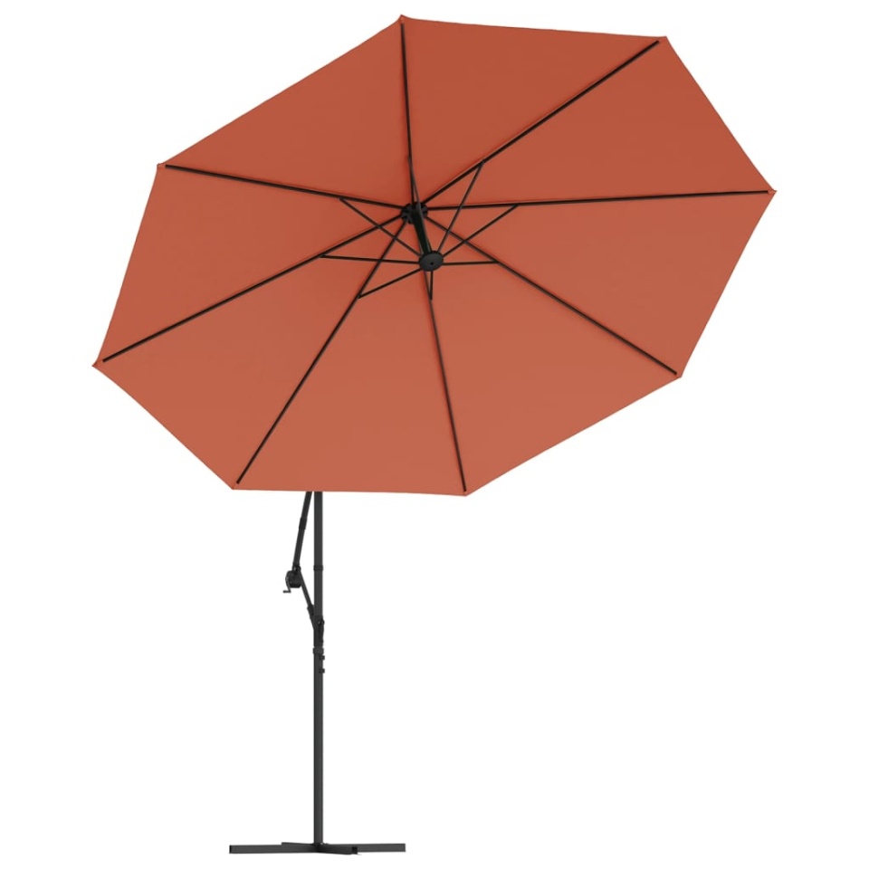 Umbrelă în consolă cu stâlp din aluminiu, 350 cm, cărămiziu - 3 | YEO