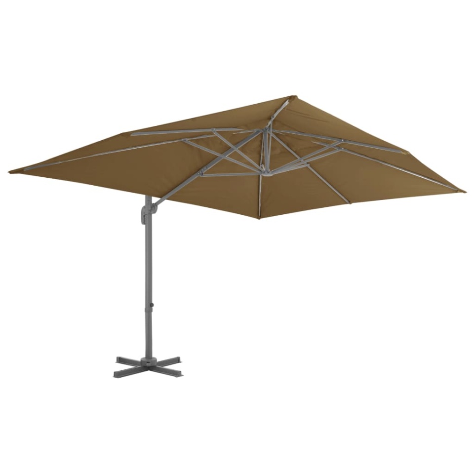Umbrelă în consolă cu stâlp din aluminiu, taupe, 400x300 cm - 1 | YEO