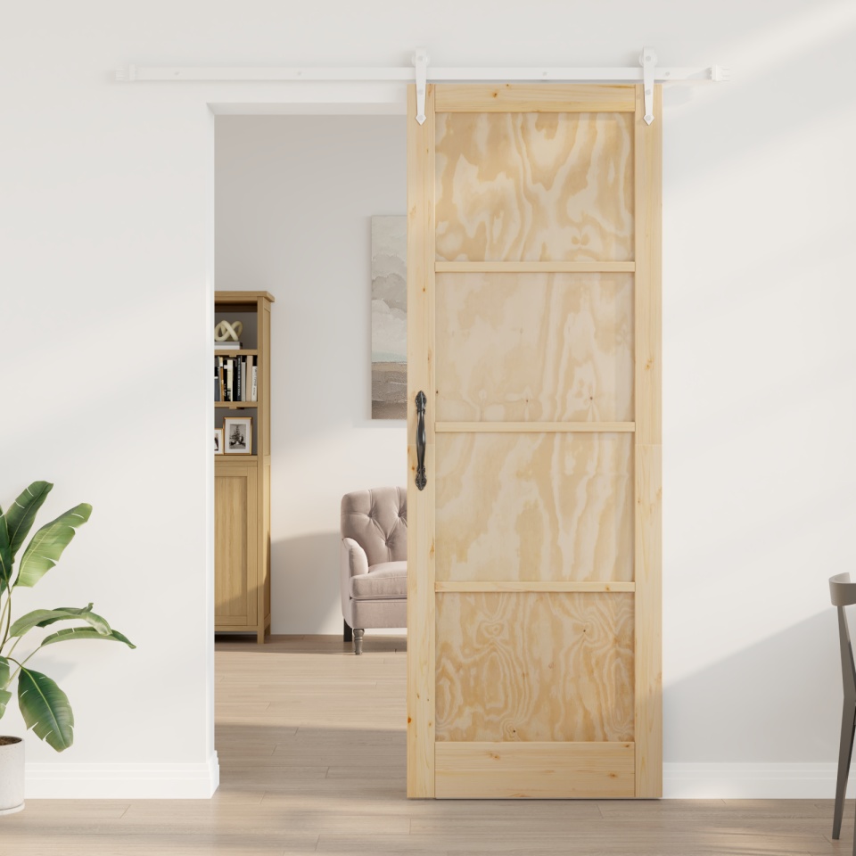 Ușa glisantă cu set de accesorii 83x232 cm din lemn masiv de pin, Ușa interioară ORKDAL 83x232x4 cm din lemn masiv de pin - 2 | YEO