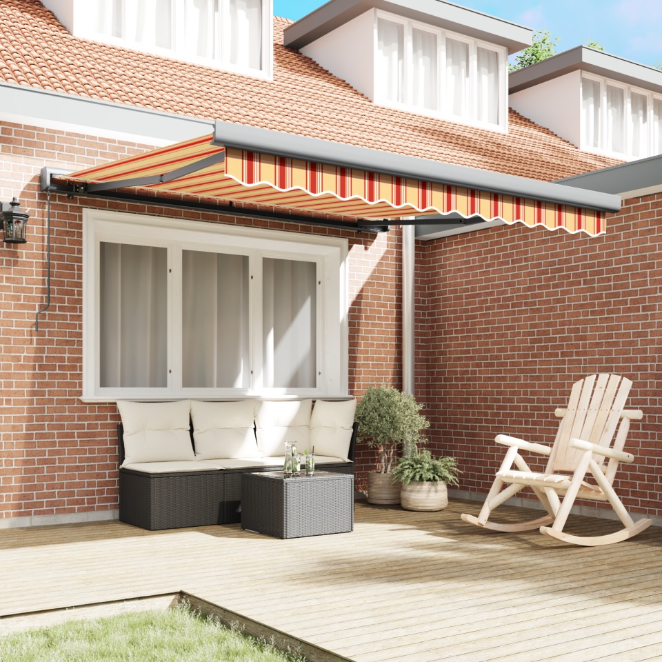 Awning retractabil manual - Galben și portocaliu 350x250 cm - 2 | YEO