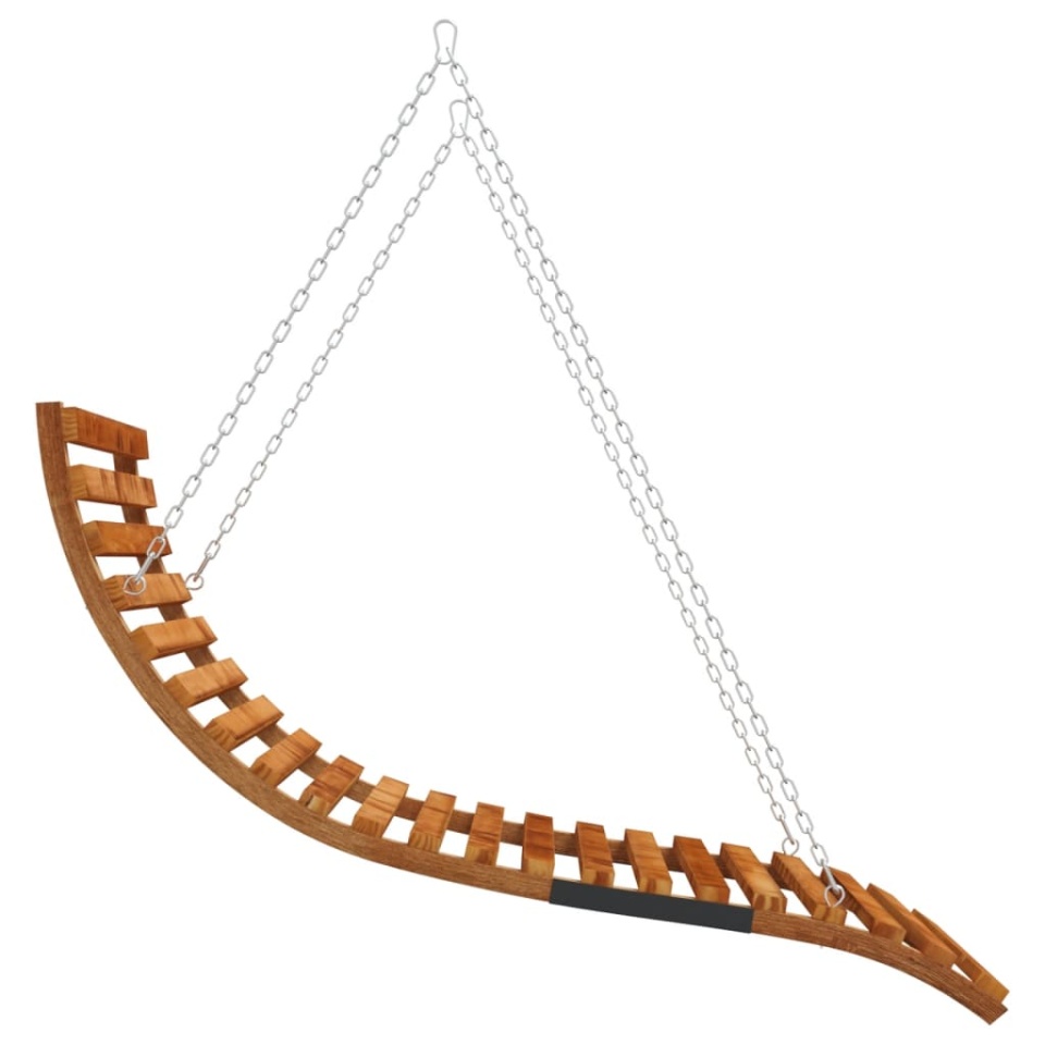 Balansoar pat, 115x147x46 cm, lemn masiv curbat cu finisaj tec - 3 | YEO
