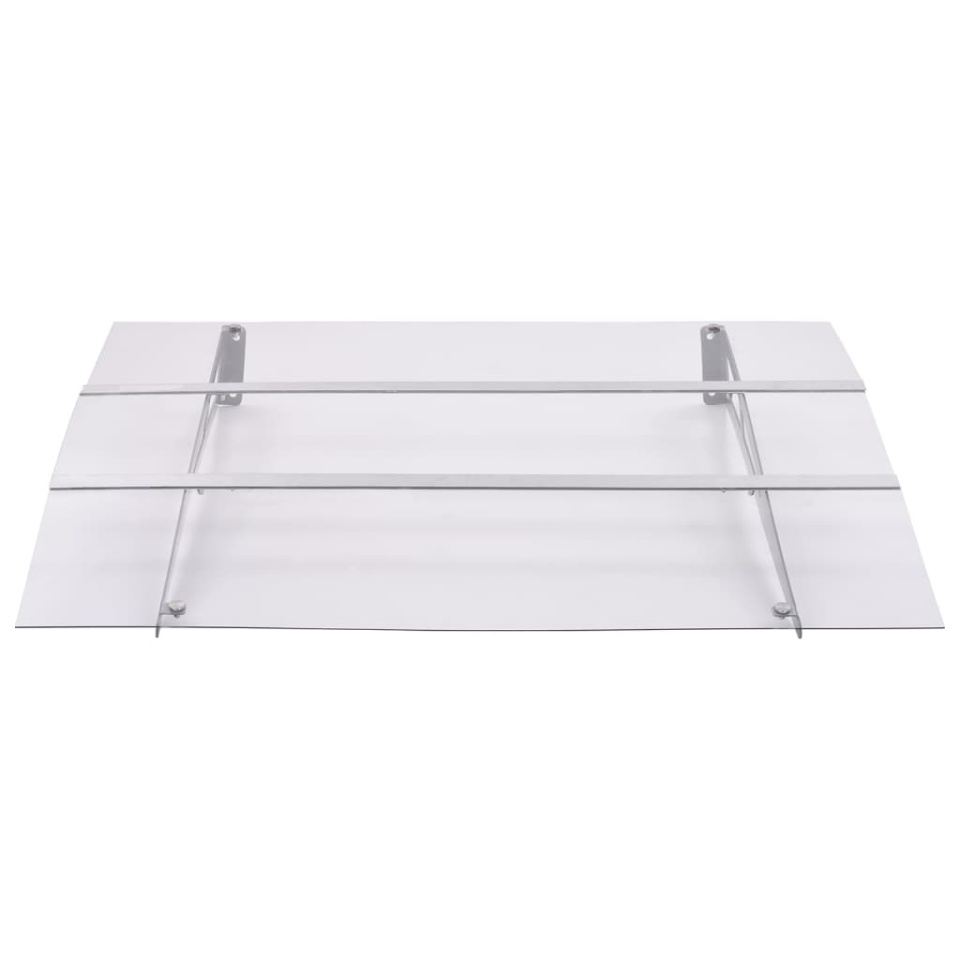 Baldachin ușă argintiu și transparent 150x90 cm PET - 1 | YEO