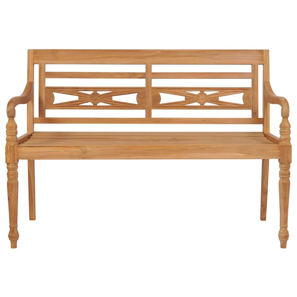 Bancă Batavia cu pernă bej, 120 cm, lemn masiv tec - 2 | YEO