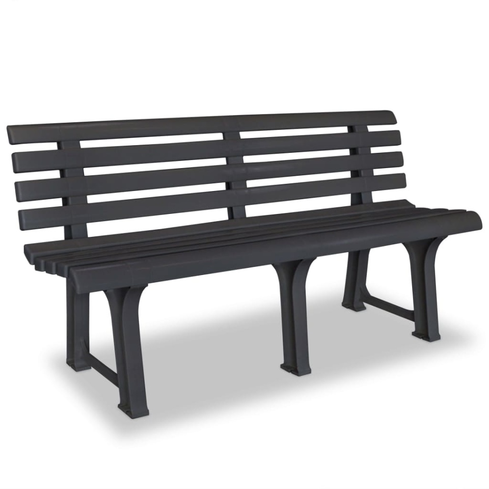 Bancă de grădină, antracit, 145,5 cm, plastic