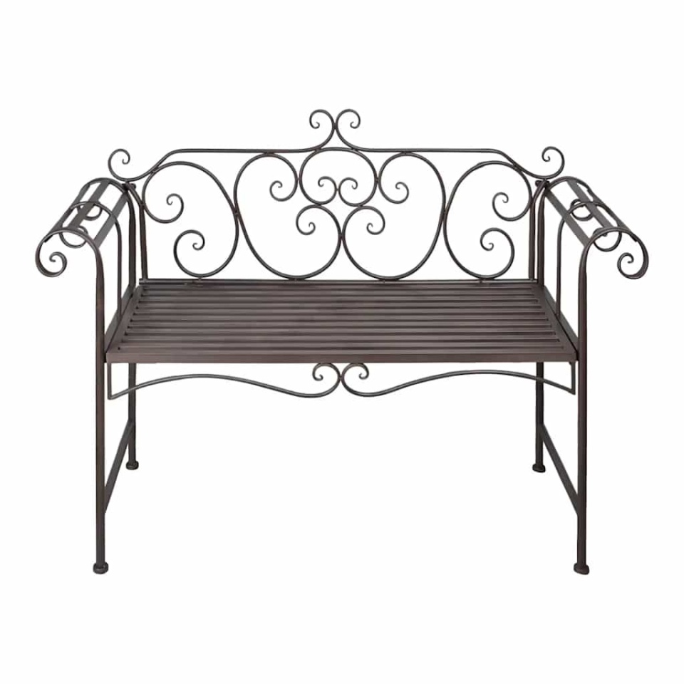 Bancă de grădină, maro învechit, 132 cm, oțel - 1 | YEO