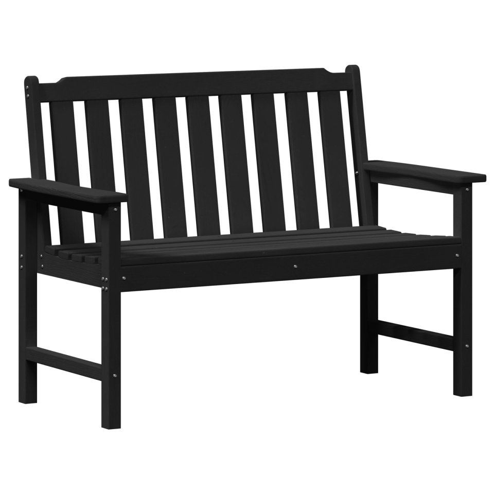 Bancă de grădină Neagră 120 cm HDPE - 1 | YEO