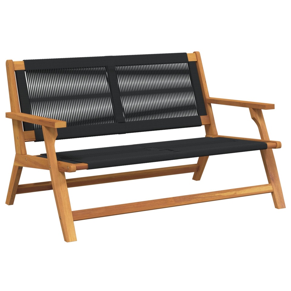 bancă de grădină Neagră 76x122x73 cm Lemn masiv de acacia - 1 | YEO