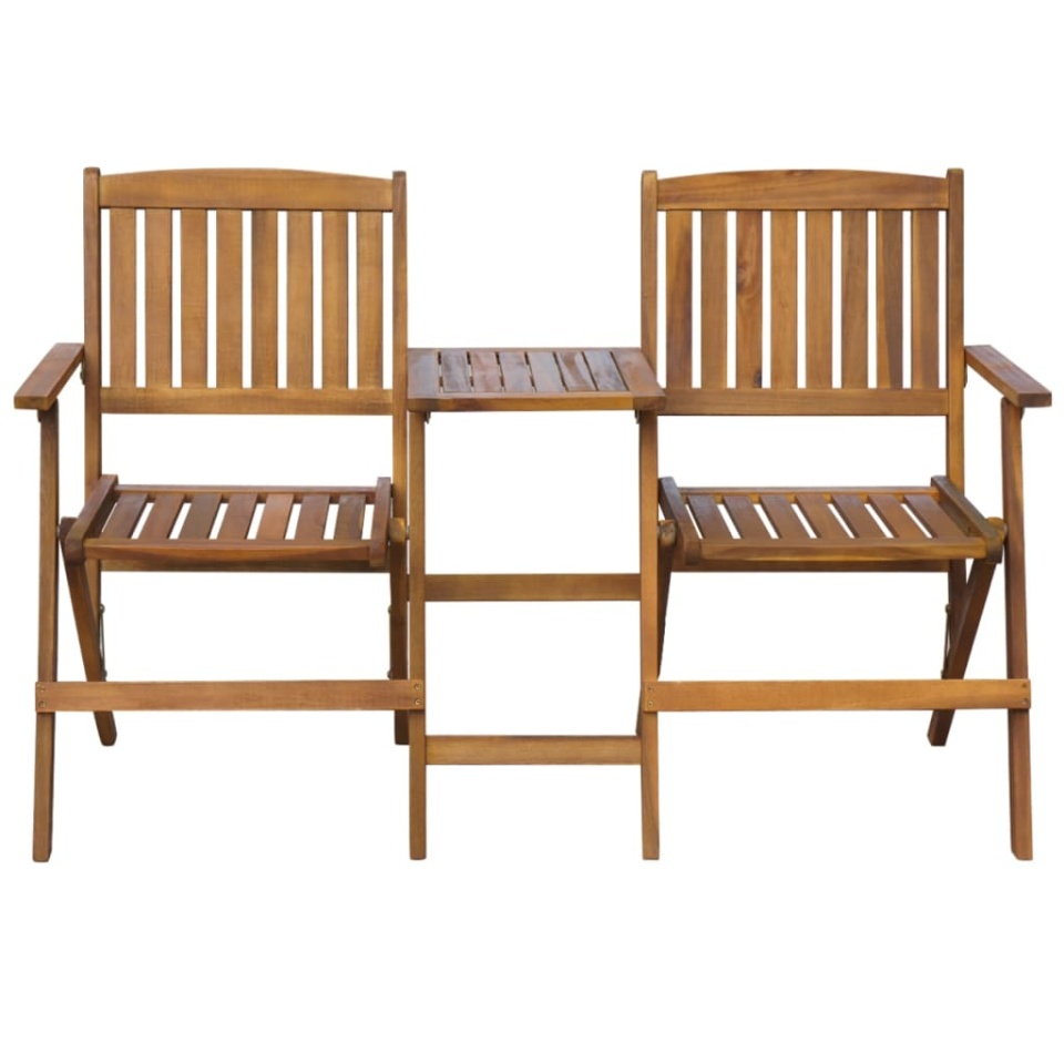 Bancă de grădină pliabilă cu măsuță, 140 cm, lemn masiv acacia - 1 | YEO