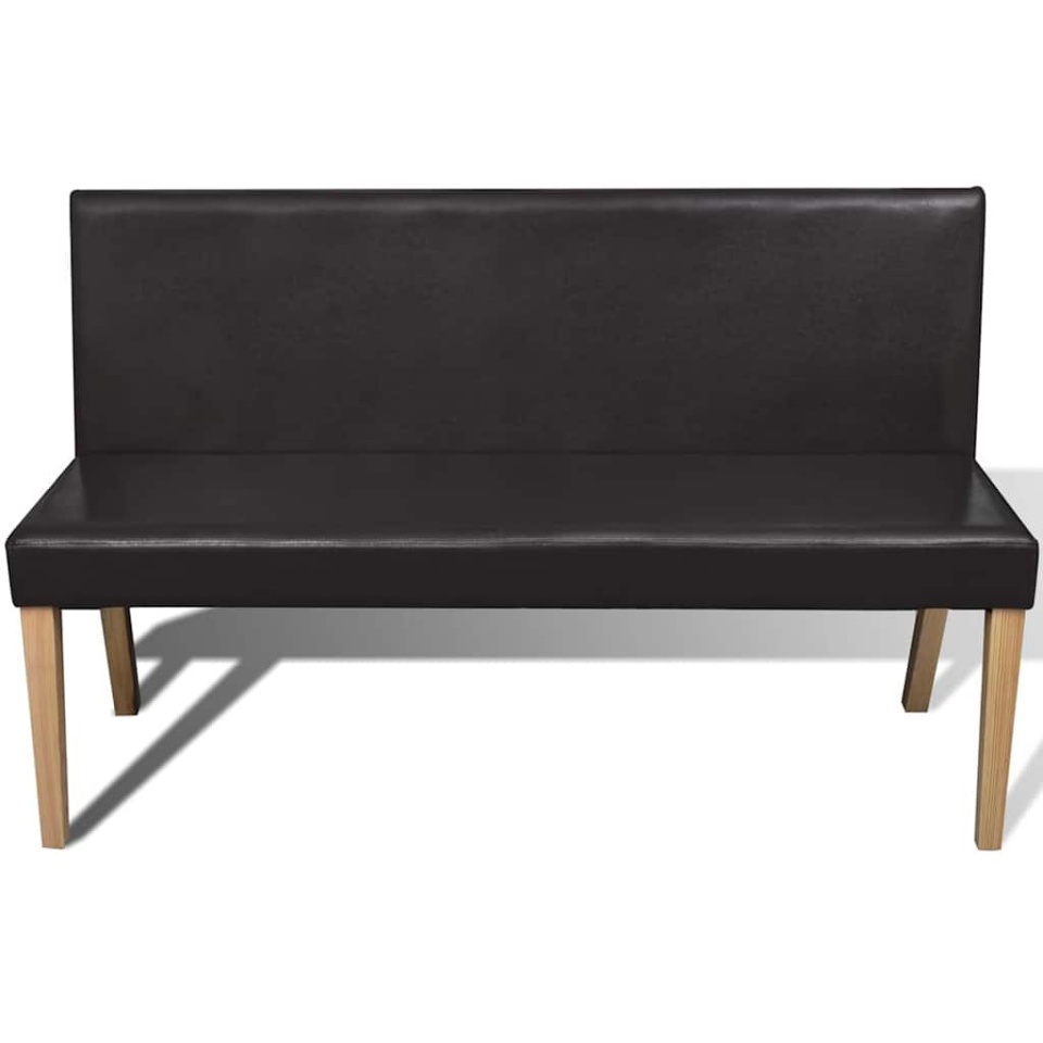 Bancă, maro închis, 139,5 cm, piele ecologică - 2 | YEO