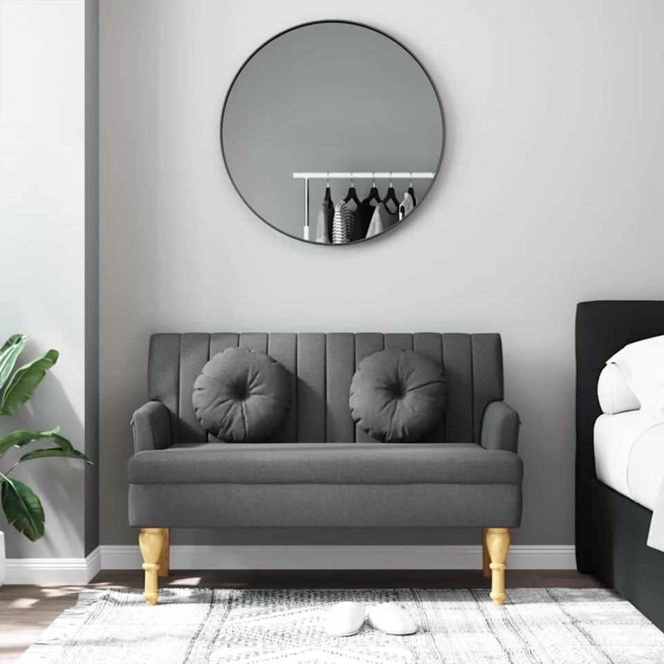 Banchetă cu perne, gri închis, 113x64,5x75,5 cm, textil - 2 | YEO
