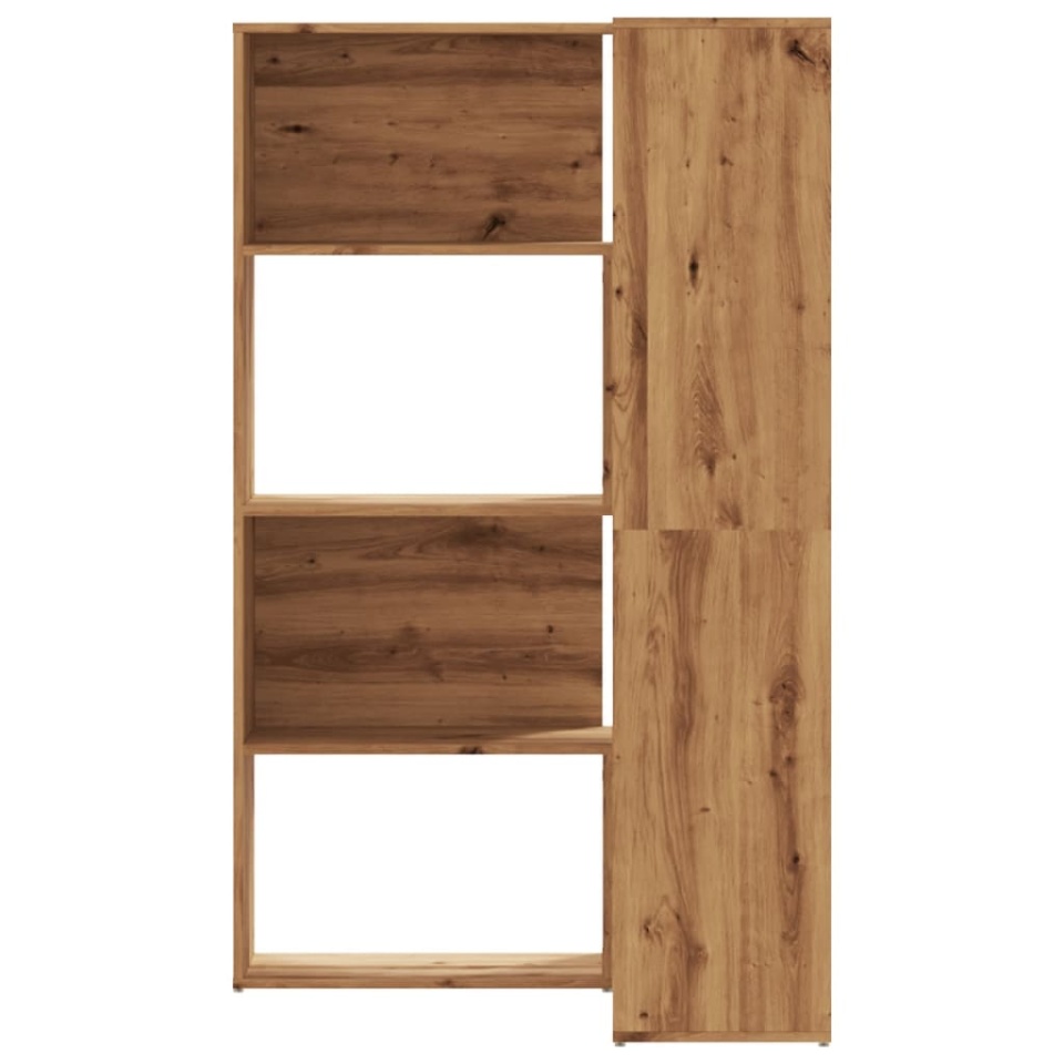 Bibliotecă 4 nivel stejar artizanal 85x85x140 cm lemn prelucrat - 3 | YEO