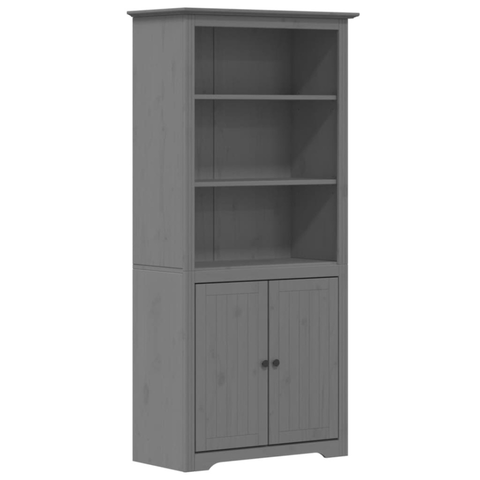 Bibliotecă BODO, gri, 82x40x173 cm, lemn masiv de pin - 1 | YEO