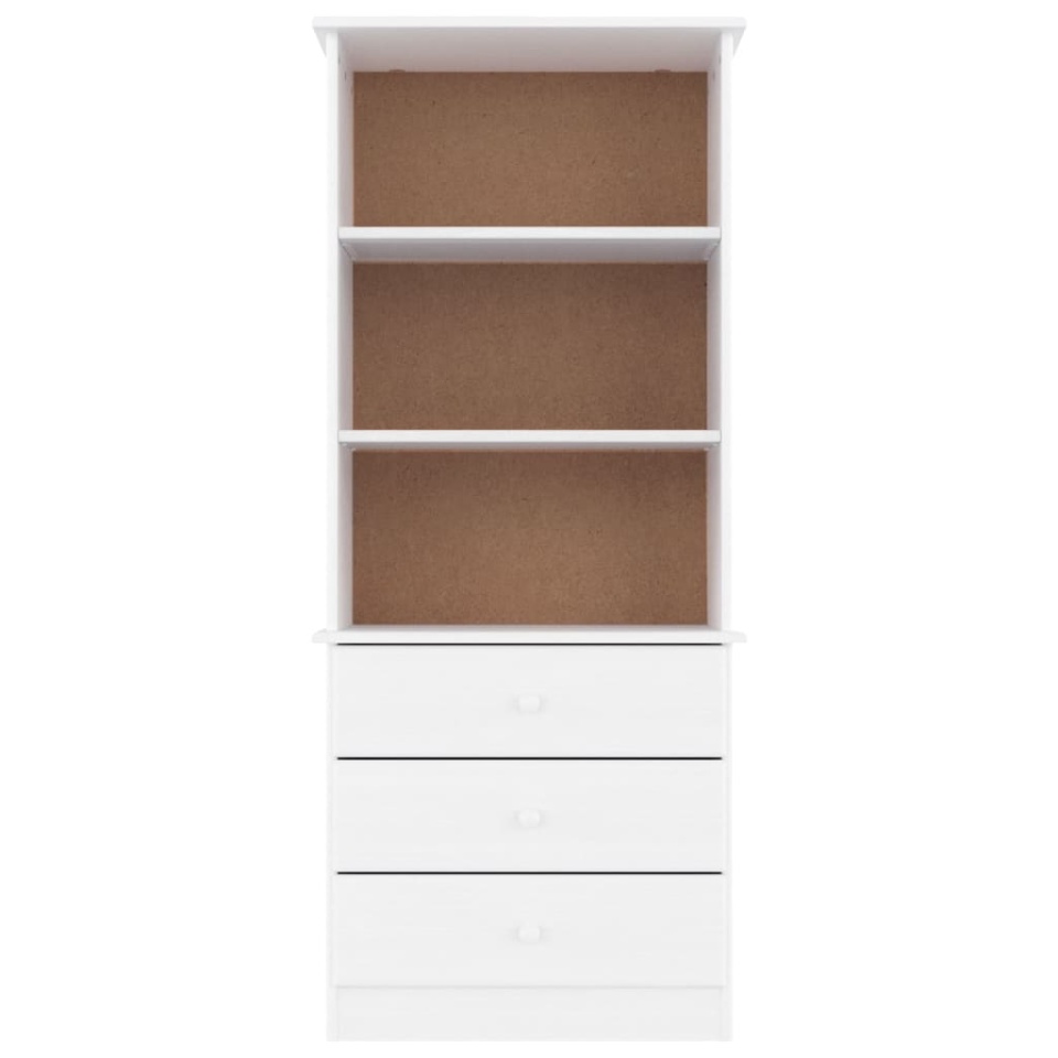 Bibliotecă cu sertare „ALTA”, alb, 60x35x142 cm, lemn masiv pin - 2 | YEO
