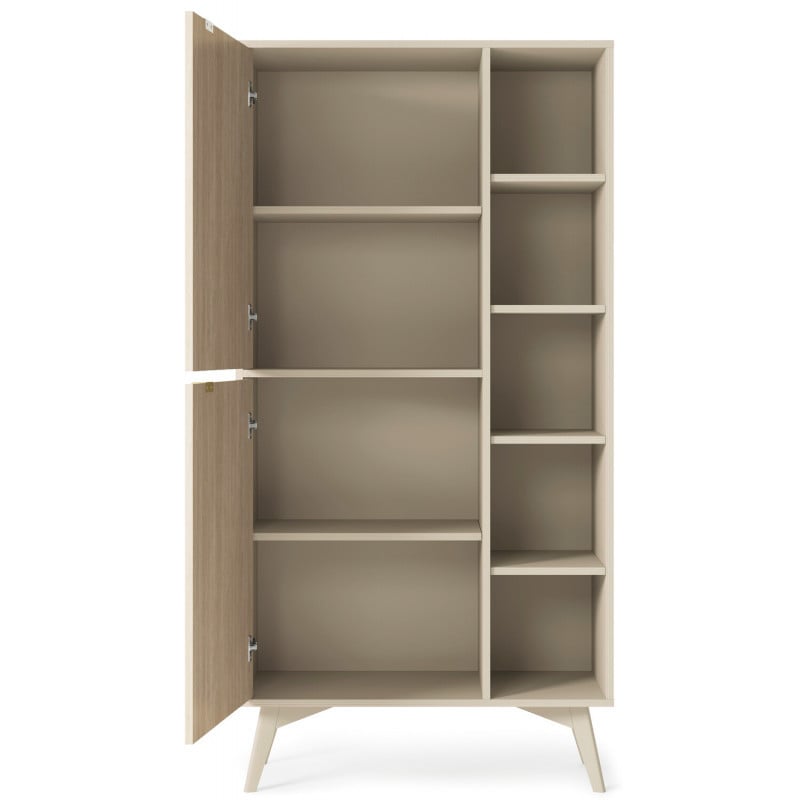 Bibliotecă Palos PA06, bej nisip - scandi heringbone, 80 cm 2D - 2 | YEO