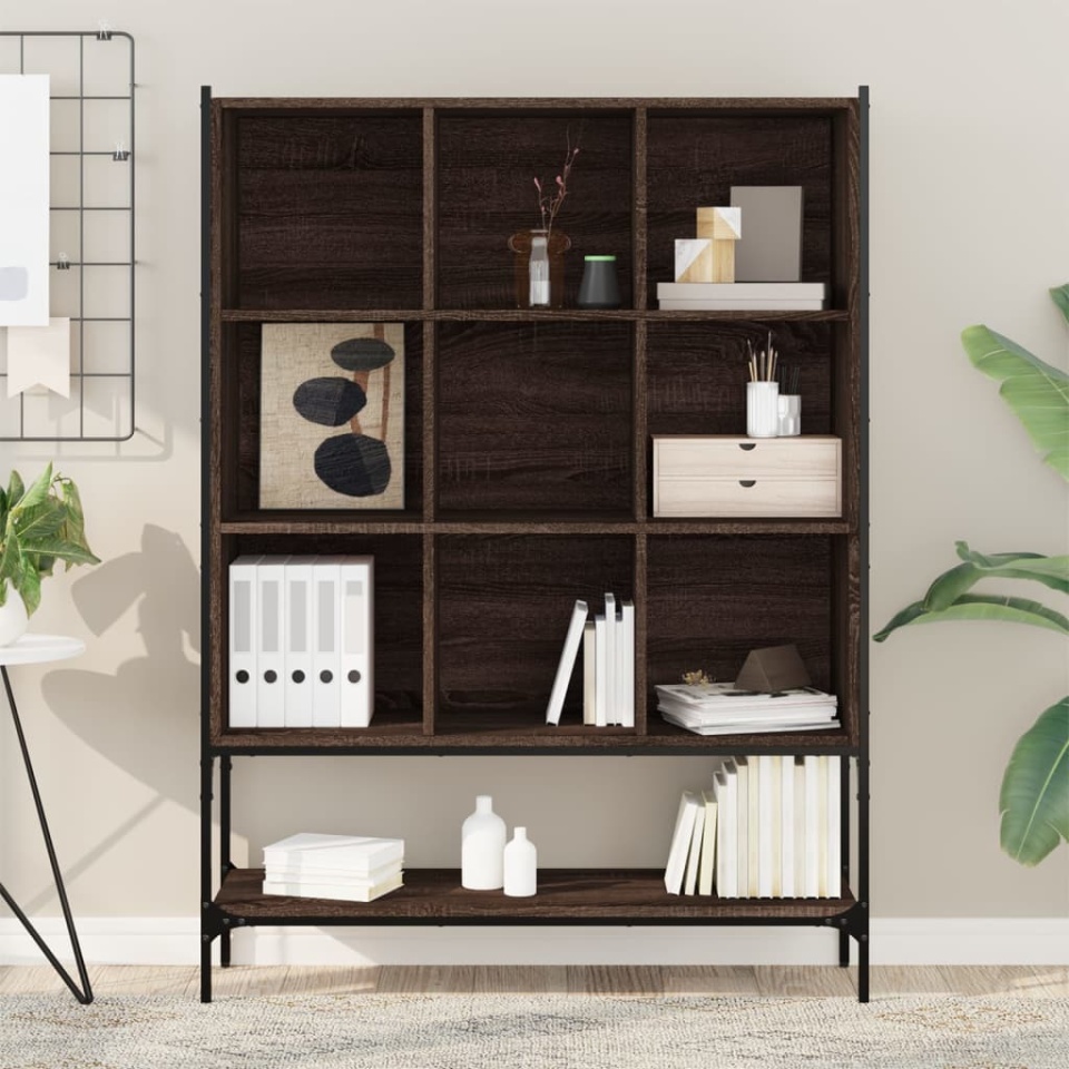 Bibliotecă, stejar maro, 102x30x141,5 cm, lemn prelucrat - 2 | YEO