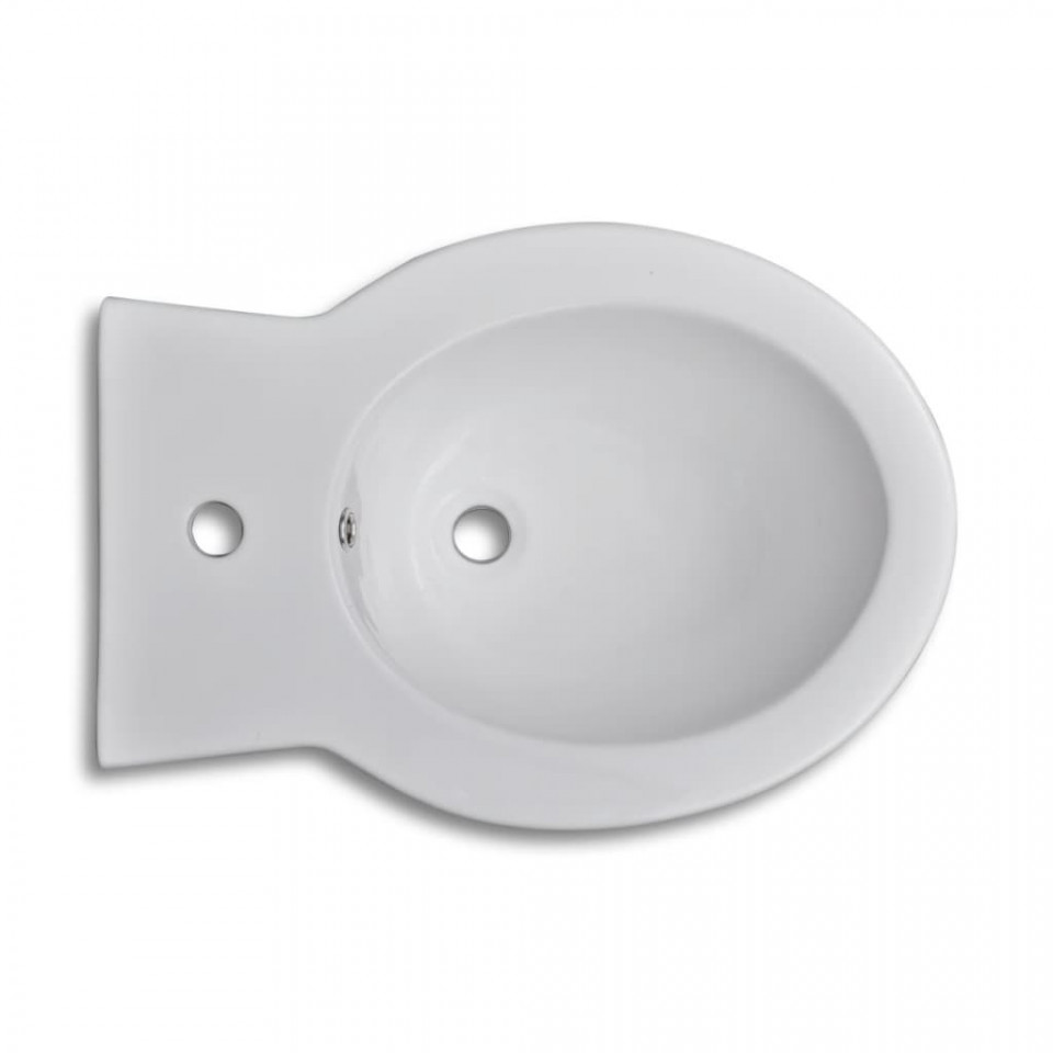 Bideu rotund pe pardoseală, ceramică calitate superioară, alb - 3 | YEO