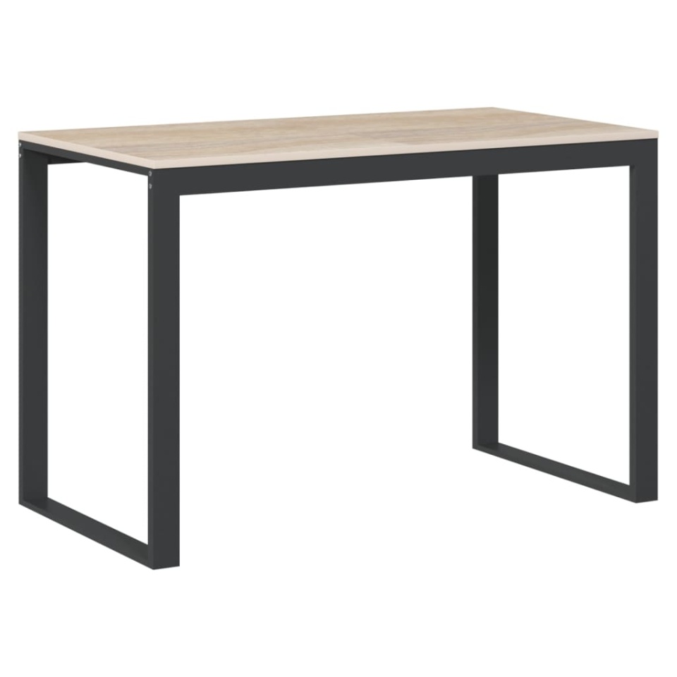 Birou de calculator, negru/stejar, 110x60x73 cm, lemn prelucrat - 1 | YEO