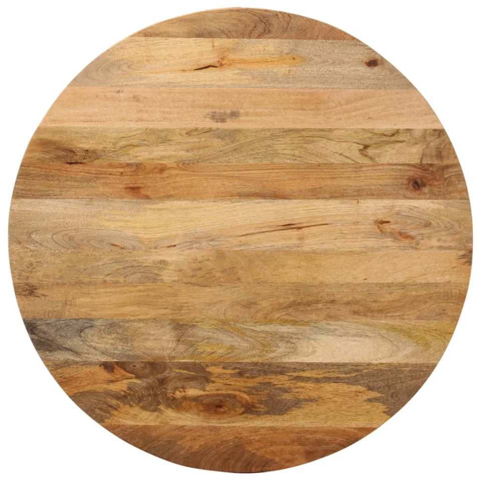 Blat de masă rotund, Ø 80x2,5 cm, lemn masiv de mango brut