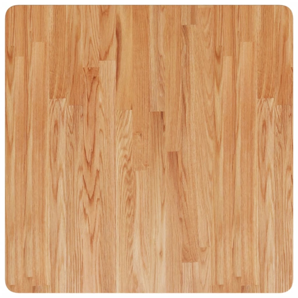 Blat masă pătrat maro deschis 70x70x4 cm lemn stejar tratat - 1 | YEO