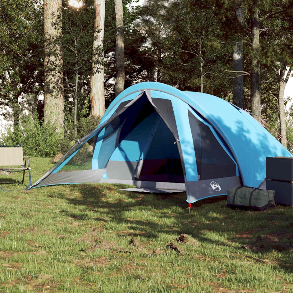 Cabină cort de camping, 4 persoane, albastru, impermeabil - 3 | YEO